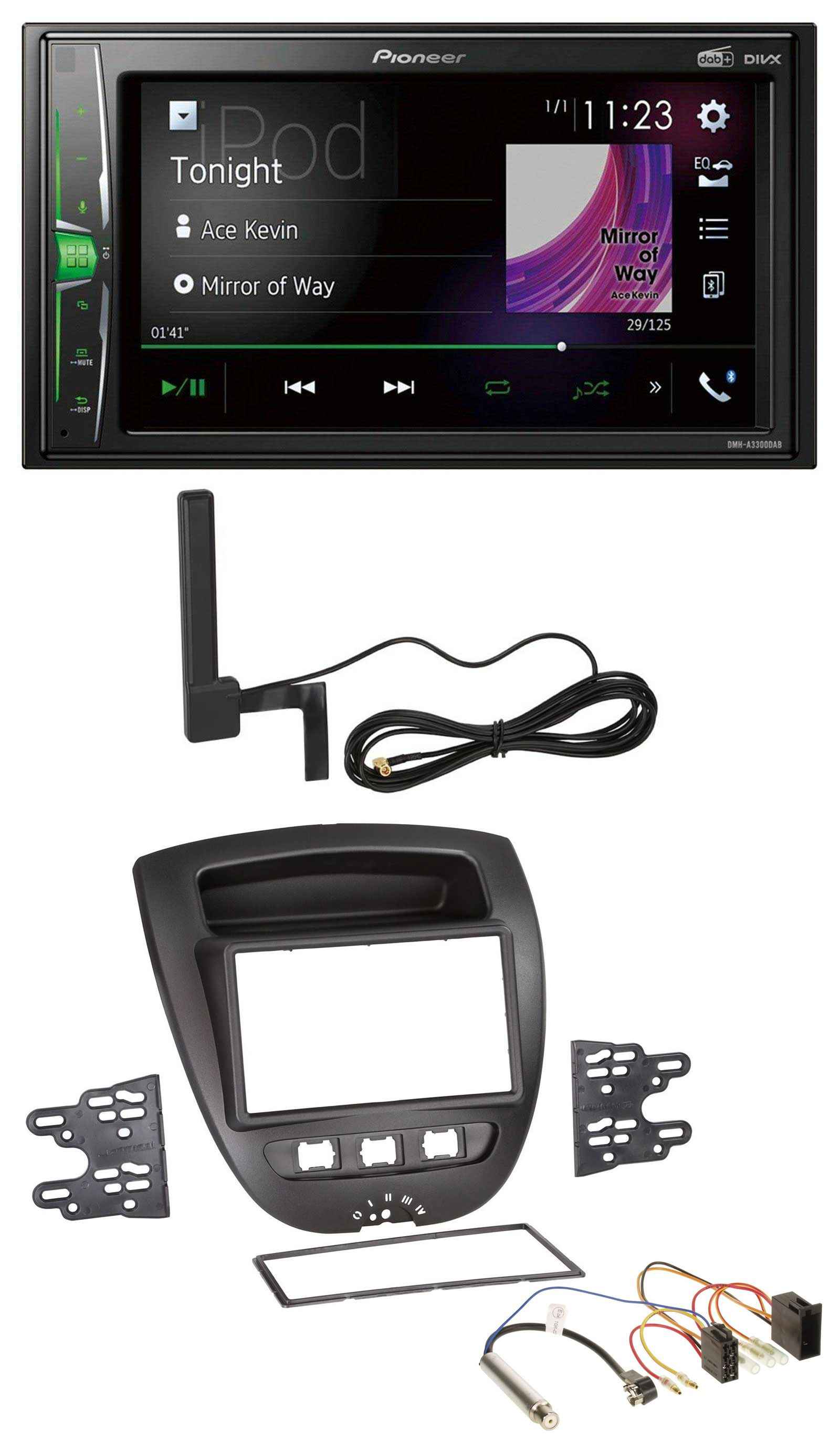 Pioneer MP3 DAB AUX 2DIN Bluetooth Autoradio für Fiat 500