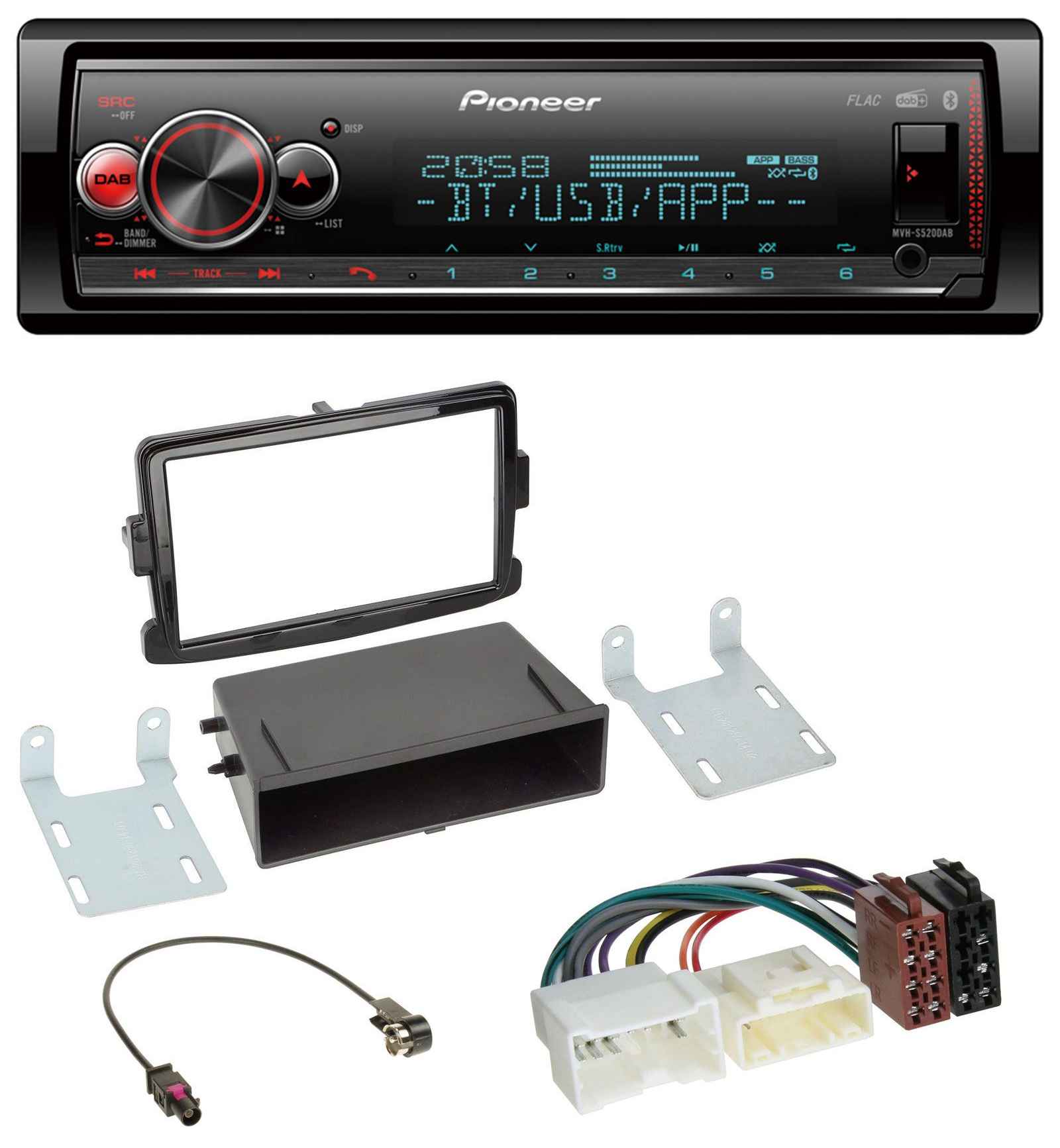 Pioneer AUX Bluetooth MP3 USB Autoradio für Dacia Dokker