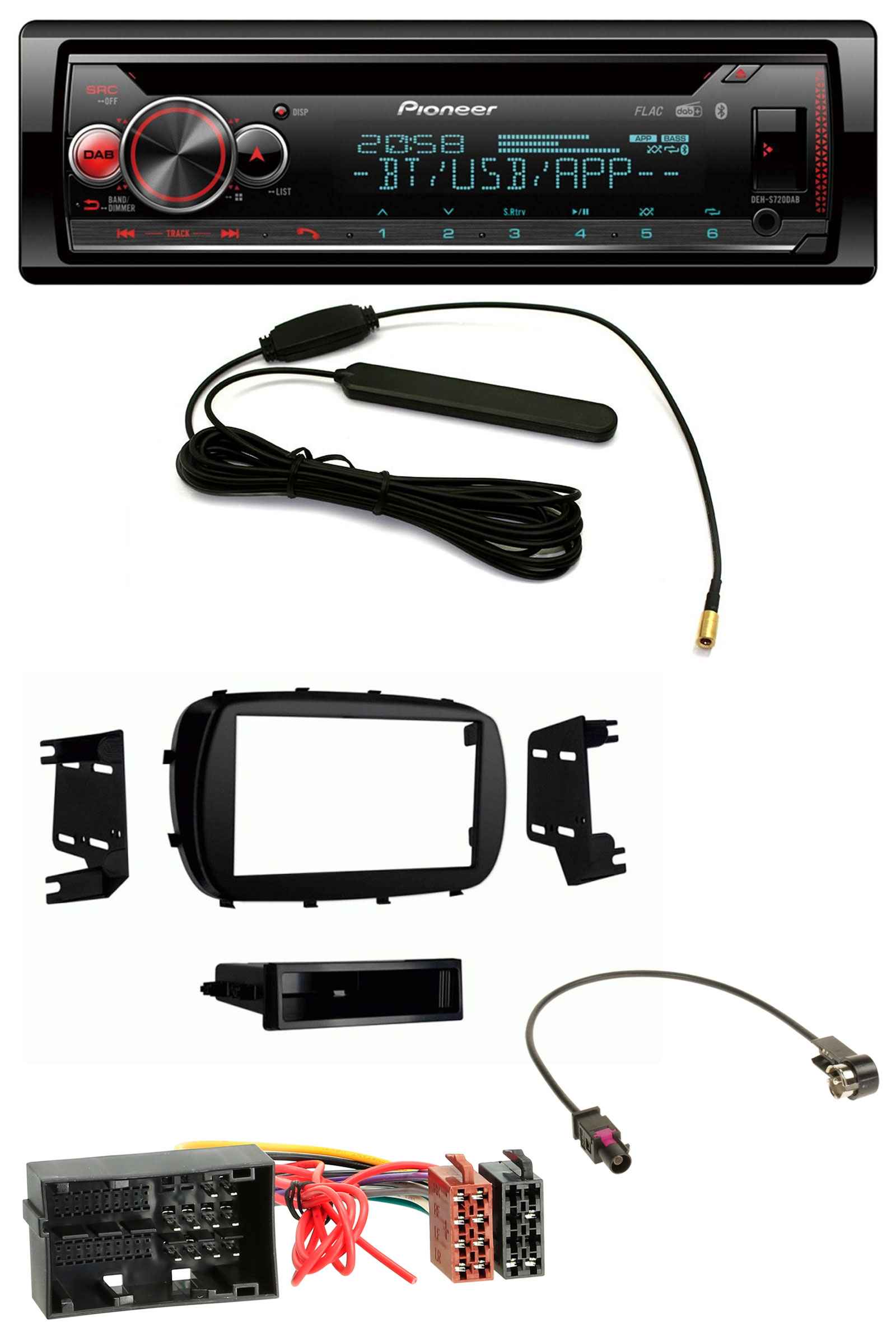 Pioneer USB DAB MP3 Bluetooth CD Autoradio für Fiat 500X