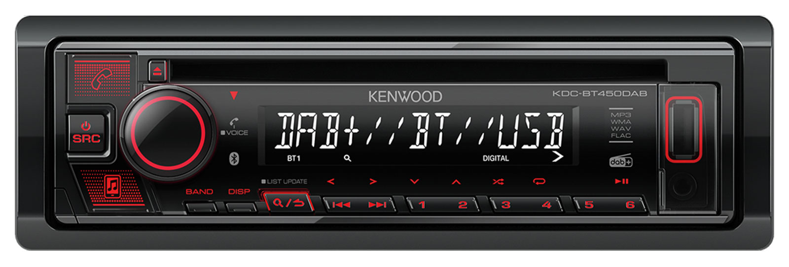 AUTORADIO KENWOOD KDCBT450DAB CD/MP3/WMA AUX USB BLUETOOTH 4X50W - silim